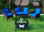 BLACK SHOWN WITH OCEAN BLUE CUSHIONS