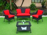 BLACK WITH CHILI RED CUSHIONS