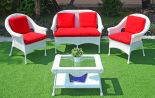WHITE SHOWN WITH CHILI PEPPER RED CUSHIONS