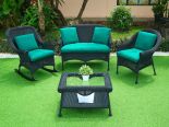 BLACK WITH FOREST GREEN CUSHIONS