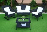 BLACK WITH IVORY CUSHIONS