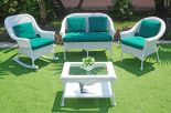 WHITE SHOWN WITH FOREST GREEN CUSHIONS