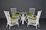 WHITE WITH CELERY GREEN CUSHIONS
