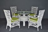 WHITE WITH CELERY GREEN CUSHIONS