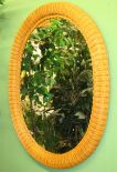 Wicker Mirror, Caramel XL Oval 30