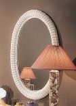 Wicker Mirror, Whitewash XL Oval 30