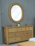 Rattan Dresser w/ Inset Glass Top, Natural Frame Finish, Isla Morada Style--Brand New Design. Have Arrived