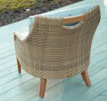 Lane Venture Edgewood Resin Wicker and Teak Lounge Chair with Cushions