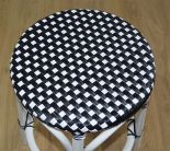 Wicker Bar Stools, Rattan Frames with Easy Clean Resin Wicker Seats. Lila Style White-Black/White Top---SPECIAL Pricing