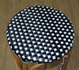 Wicker Counter Stools, Rattan Frames with Easy Clean Resin Wicker Seats, Lila Style White-Black/White Top---SPECIAL Pricing