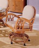 Rattan Dining Chair New Twist Swivel Chair with Casters (Minimum 2)--July 2025 Arrival