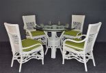 WHITE WITH CELERY GREEN CUSHIONS