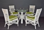 WHITE WITH CELERY GREEN CUSHIONS