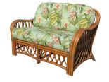 Old Town Natural Rattan Loveseat with Cushions