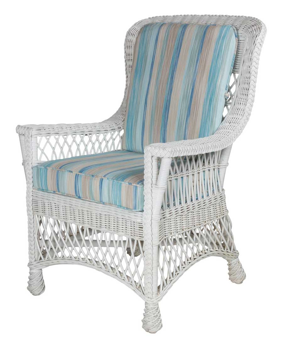 Wicker Dining Chair  w/Seat &amp; Back Cushion, Lancaster Style  (Min (2 )