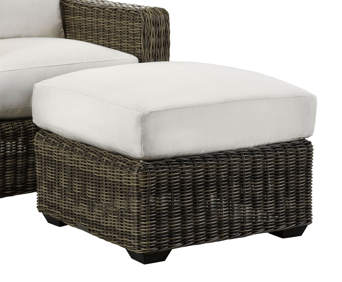 Lane Venture Oasis Resin Wicker Ottoman with Cushions