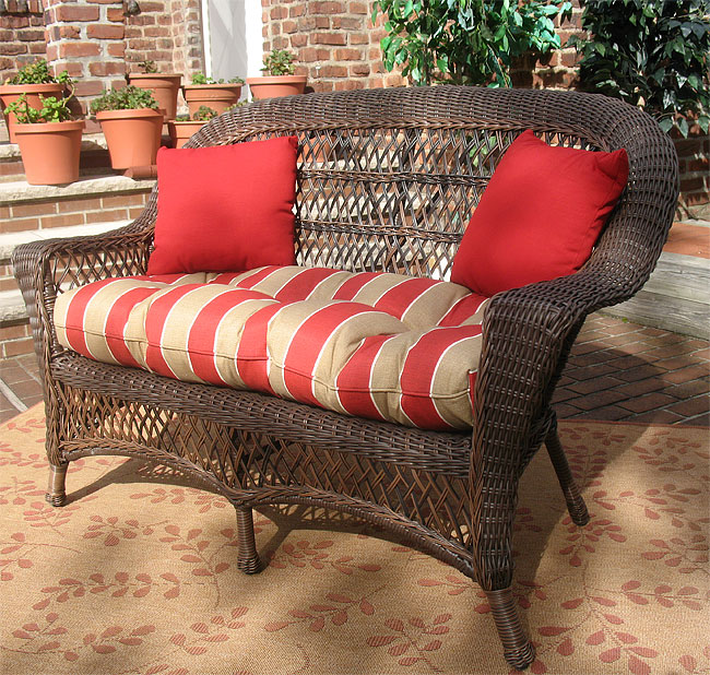 Madrid Resin Wicker Loveseat with Cushion