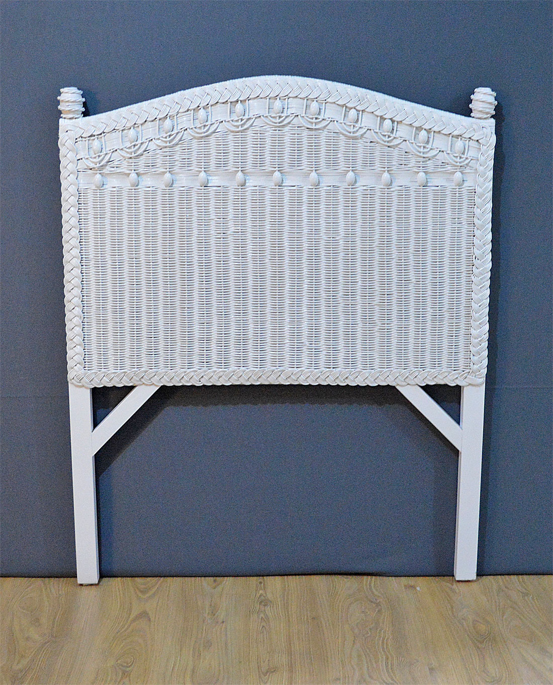 Victorian Twin Size Wicker Headboard (Being made in White, Whitewash &amp; Teawash Brown) July 2022