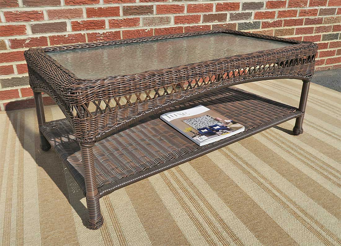 Palm Springs Resin Wicker Cocktail or CoffeeTable 