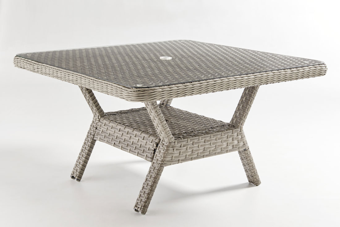  Countryside Resin Wicker High Glass Top Table