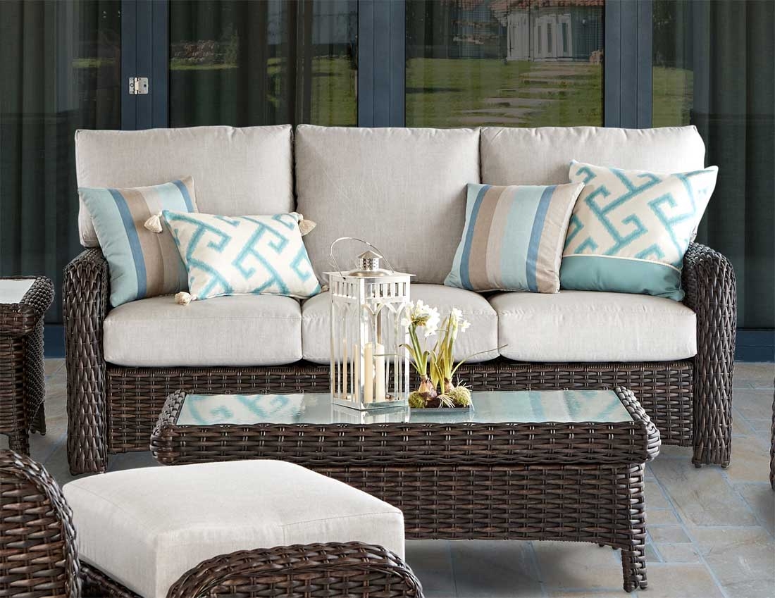 All Weather Outdoor Resin Wicker Sofa, St Croix