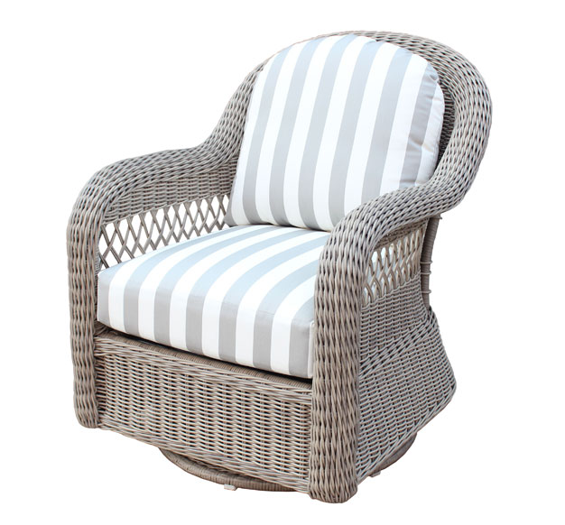 Basket Weave Resin Wicker Swivel Glider Chair
