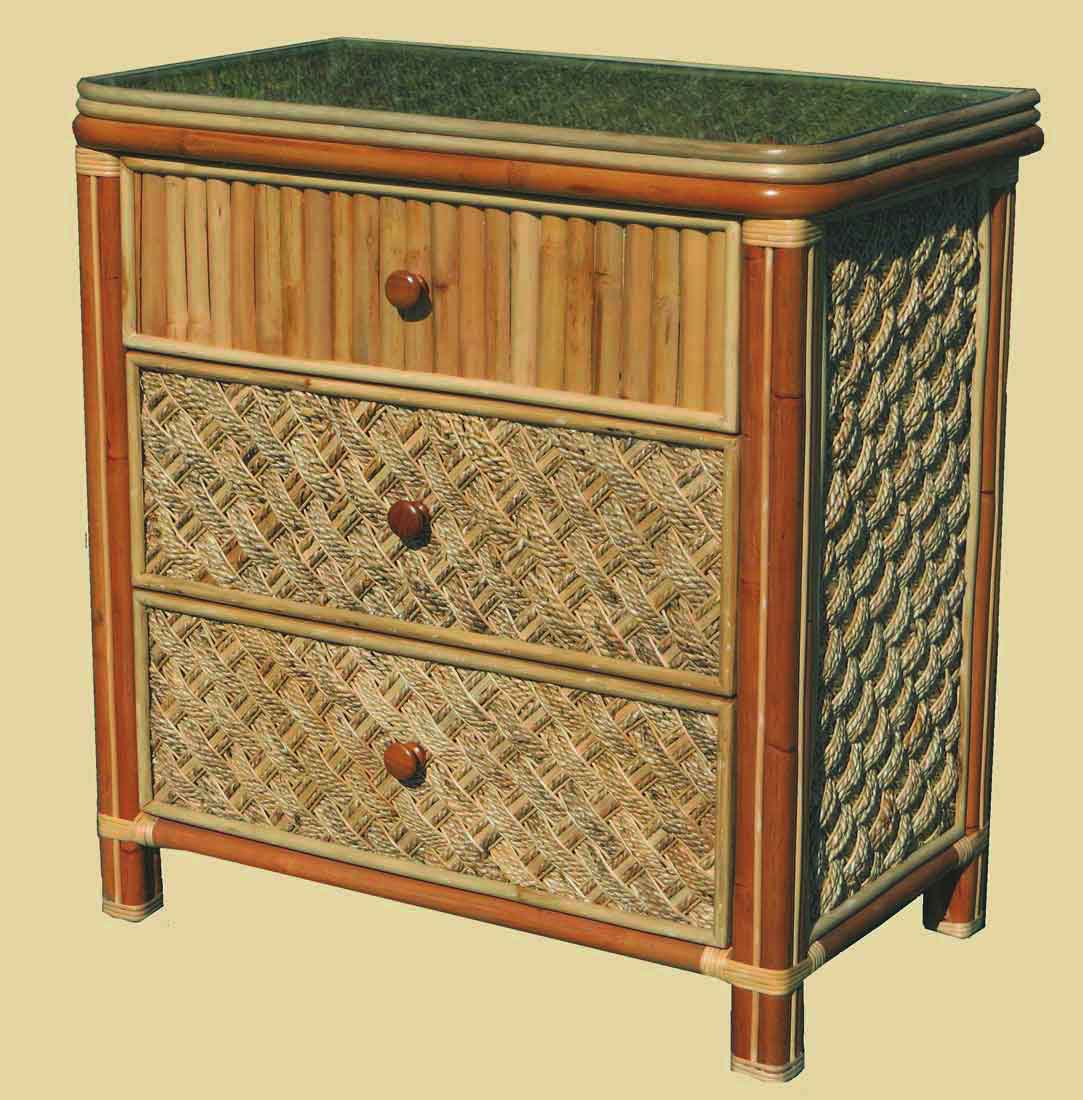Nassau 3 Drawer Dresser With Glass Top