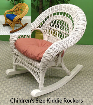  Wicker Rocker, Children`s Size - WHITE