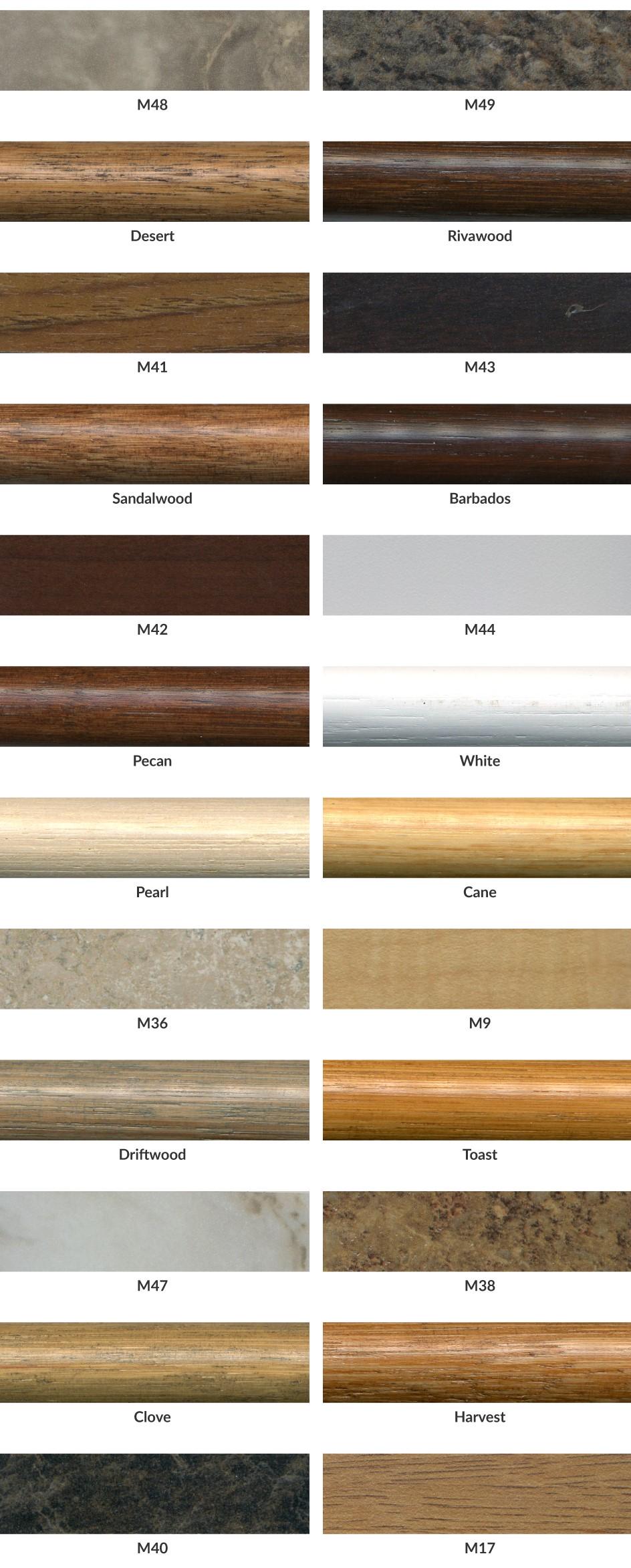 Colors for Classic Rattan Frame Finishes